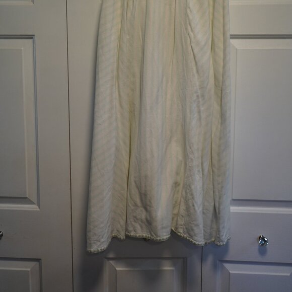 Anna Cate Size S White and Light Mint Green Long Zip Skirt Striped - Picture 6 of 9